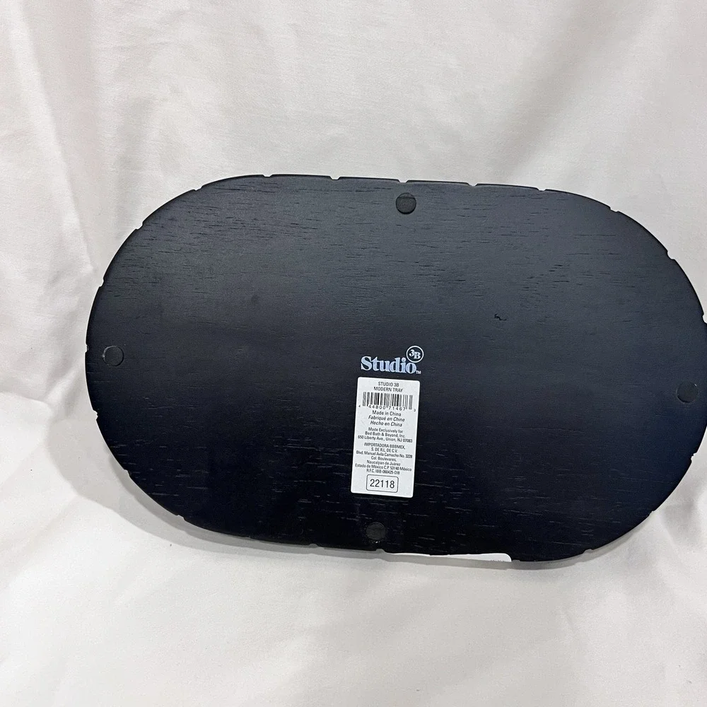 Haven 2 Piece Black Storage Jar and Vanity Tray For your Bathroom / Makeup Table